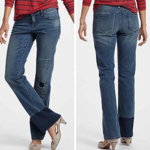 Holding Horses Anthropologie Patchwork Bootcut Jeans‎ Medium Wash Blue Size 27